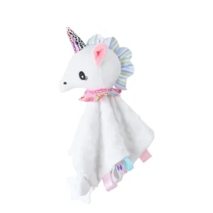 Doudou Plat Licorne Blanc