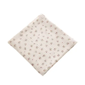 Gaz De Coton Bebe Fleur Rouge